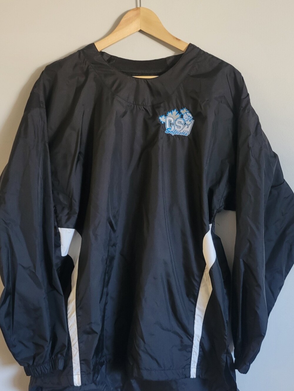 Easton CSA Black Pullover Mens Jacket with White Panels and Blue Logo (M) (1043)